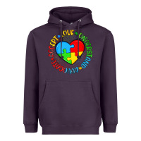 Plum autism awareness puzzle heart love understand advo Heavyweight Hoodie - Artiststas