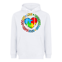 White autism awareness puzzle heart love understand advo Heavyweight Hoodie - Artiststas