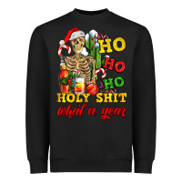 Black Christmas ho ho ho holy shit what a year skeleton Heavyweight Sweatshirt - AdoDesignShop