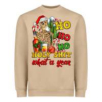 Mushroom Christmas ho ho ho holy shit what a year skeleton Heavyweight Sweatshirt - AdoDesignShop