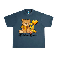 Midnight Navy childhood cancer and cancer ribbon Urban Heavy Tee - AdoDesignShop