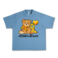 Pebble Blue childhood cancer and cancer ribbon Urban Heavy Tee - AdoDesignShop