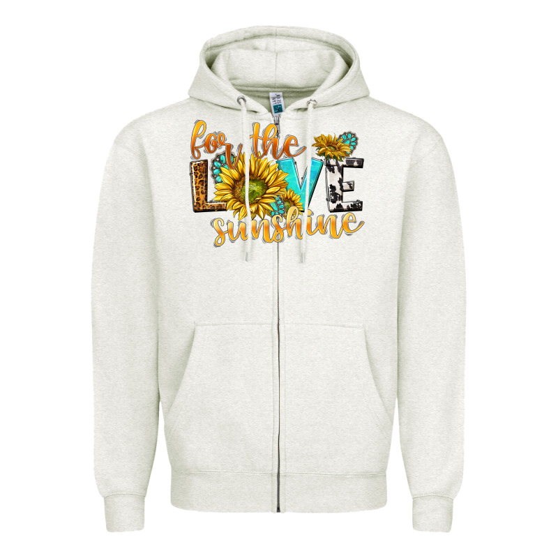 For The Love Sunshine Zipper Hoodie by NancyCooperArtShop | Teevron