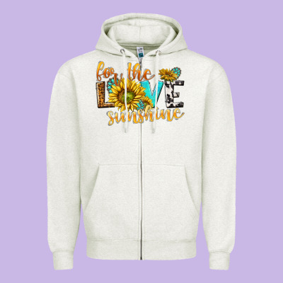 For The Love Sunshine Zipper Hoodie Designed By Nancycooperartshop