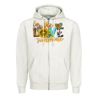 Oatmeal Heather for the love sunshine Zipper Hoodie - NancyCooperArtShop
