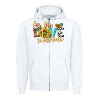 White for the love sunshine Zipper Hoodie - NancyCooperArtShop