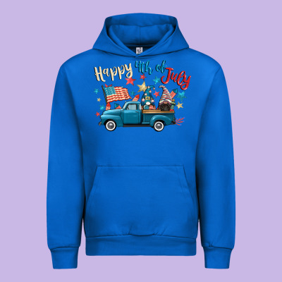 Happy 4th Of July Gnome Truck Urban Hoodie Designed By Cowgirlartshop