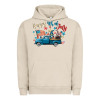 Pigment French Oak happy 4th of july gnome truck Urban Hoodie - CowGirlArtShop