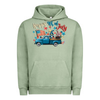 Pigment Oil Green happy 4th of july gnome truck Urban Hoodie - CowGirlArtShop