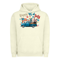 Pigment Pistachio happy 4th of july gnome truck Urban Hoodie - CowGirlArtShop