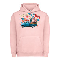 Pigment Salmon happy 4th of july gnome truck Urban Hoodie - CowGirlArtShop