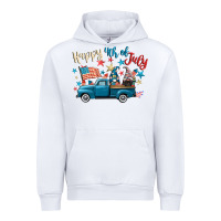 White happy 4th of july gnome truck Urban Hoodie - CowGirlArtShop