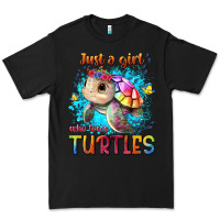 Black just a girl who loves turtles Premium Tee - texasbilliewilder