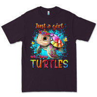 Plum just a girl who loves turtles Premium Tee - texasbilliewilder