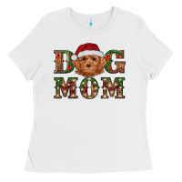 White Christmas Toy Poodle Dog Mom Ladies Tee - RanaPortraitStore
