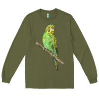 Army Green Budgeriar Bird Parrot Long Sleeve Tee - LillyAllenDesigns
