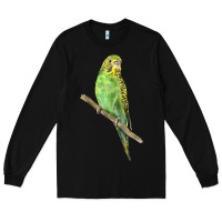 Black Budgeriar Bird Parrot Long Sleeve Tee - LillyAllenDesigns