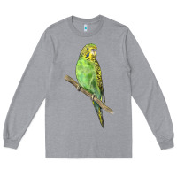 Heather Grey Budgeriar Bird Parrot Long Sleeve Tee - LillyAllenDesigns