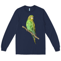Navy Budgeriar Bird Parrot Long Sleeve Tee - LillyAllenDesigns