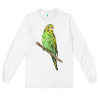 White Budgeriar Bird Parrot Long Sleeve Tee - LillyAllenDesigns