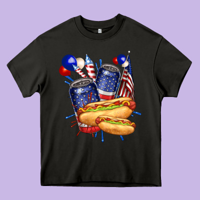 Hotdog With Beers Billie Wilder Heavy Core Tee Designed By Texasbilliewilder