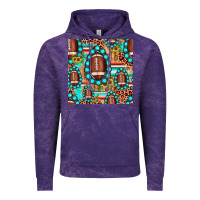 Cloud Purple football leopard turquoise gemstone sunflower seamless pattern Vintage Hoodie - JahusDesignShop