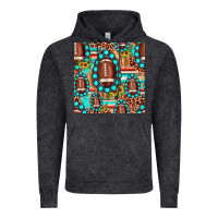 Vintage Black football leopard turquoise gemstone sunflower seamless pattern Vintage Hoodie - JahusDesignShop