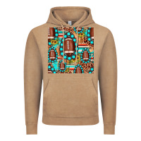 Vintage Coffee football leopard turquoise gemstone sunflower seamless pattern Vintage Hoodie - JahusDesignShop