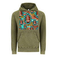 Vintage Olive football leopard turquoise gemstone sunflower seamless pattern Vintage Hoodie - JahusDesignShop