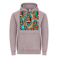 Vintage Zinc football leopard turquoise gemstone sunflower seamless pattern Vintage Hoodie - JahusDesignShop