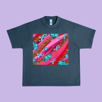 Cancer Boxing Gloves And Cancer Ribbon Urban Heavy Tee Designed By Adodesignshop