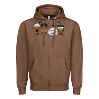 Chestnut coffee latte coffee cups Zipper Hoodie - MaliasSmallBusiness