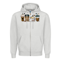 Coffee Latte Coffee Cups Zipper Hoodie | Teevron