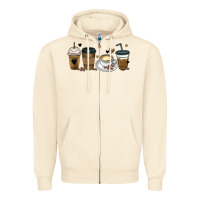 Sandshell coffee latte coffee cups Zipper Hoodie - MaliasSmallBusiness