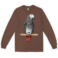 Chestnut African Gray Parrot Bird Long Sleeve Tee - LillyAllenDesigns