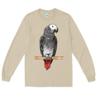 Mushroom African Gray Parrot Bird Long Sleeve Tee - LillyAllenDesigns