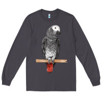 Smoke African Gray Parrot Bird Long Sleeve Tee - LillyAllenDesigns