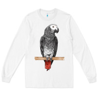 White African Gray Parrot Bird Long Sleeve Tee - LillyAllenDesigns