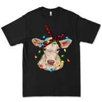 Black charolais calf with christmas lights baby cow Premium Tee - RanaPortraitStore