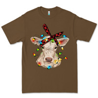 Cacao charolais calf with christmas lights baby cow Premium Tee - RanaPortraitStore