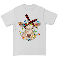 Dove Grey charolais calf with christmas lights baby cow Premium Tee - RanaPortraitStore