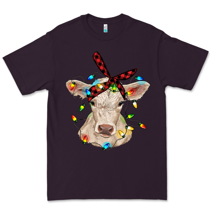 Charolais Calf With Christmas Lights Baby Cow Premium Tee by RanaPortraitStore | Teevron