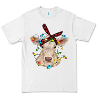 White charolais calf with christmas lights baby cow Premium Tee - RanaPortraitStore