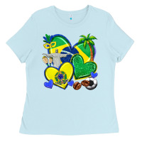 Baby Blue brazil hearts Ladies Tee - texasbilliewilder