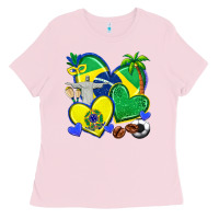 Bubblegum Pink brazil hearts Ladies Tee - texasbilliewilder