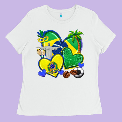 Ladies Tee brazil hearts