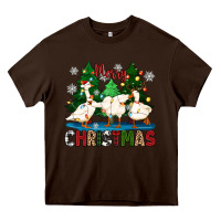 Chocolate Brown merry christmas duck Heavy Core Tee - Zillion Design Studio