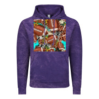 Cloud Purple football leopard turquoise cowhide sunflower seamless pattern Vintage Hoodie - JahusDesignShop