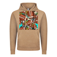 Vintage Coffee football leopard turquoise cowhide sunflower seamless pattern Vintage Hoodie - JahusDesignShop