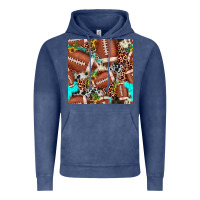 Football Leopard Turquoise Cowhide Sunflower Seamless Pattern Vintage Hoodie | Teevron